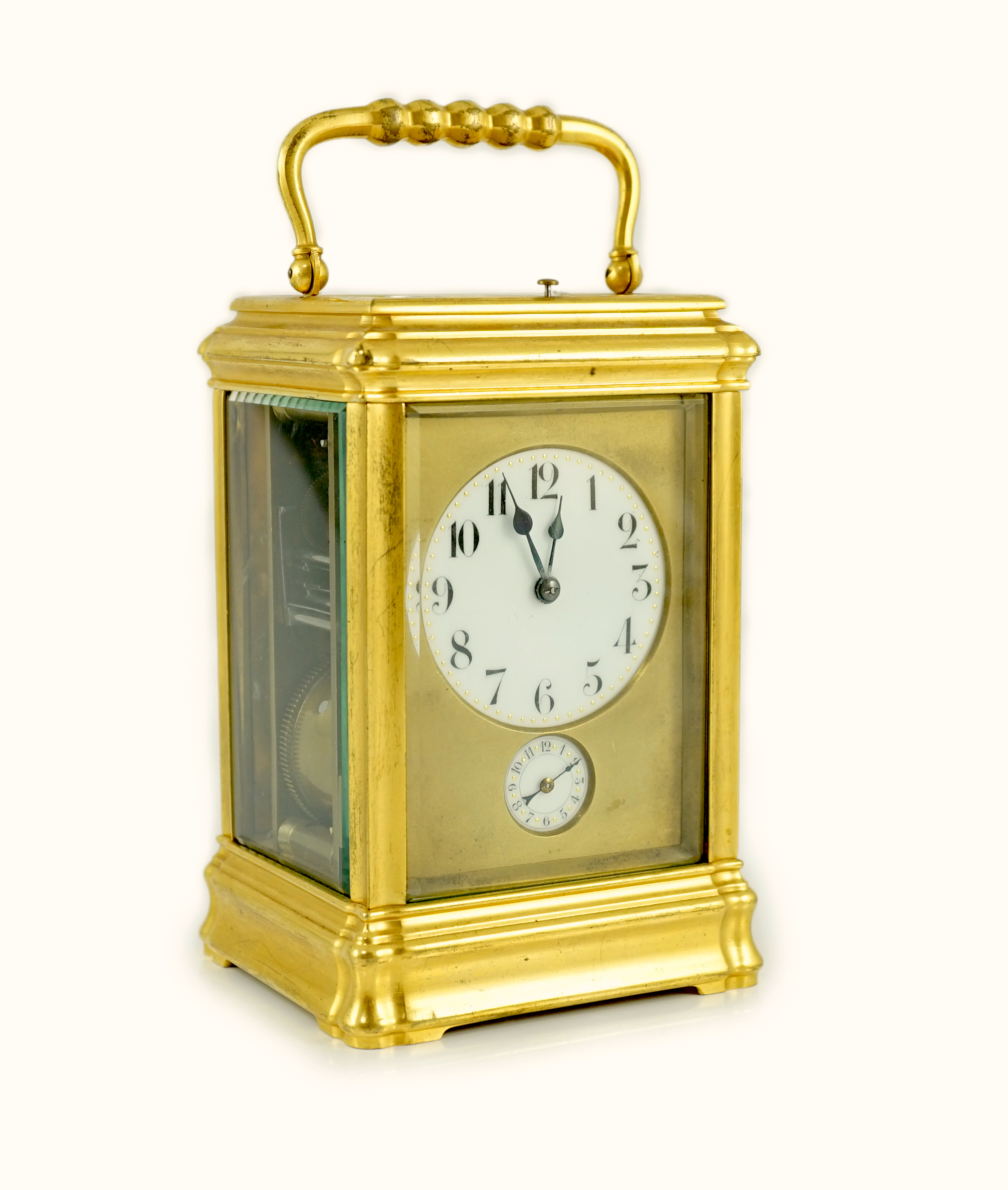 An early 20th century French ormolu Grande Sonnerie alarum clock